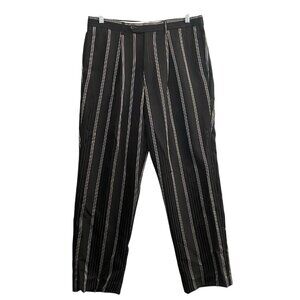 DenZel Collection Women Pants Pinstriped Wide Leg Sz 36 Black Professional 17-1